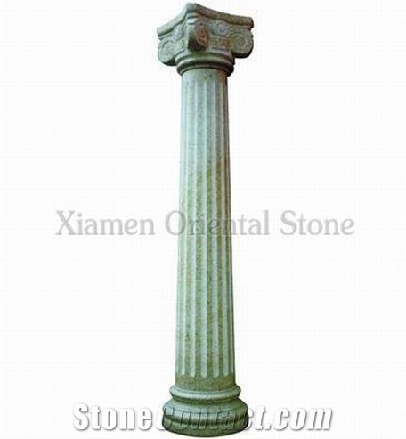 China Granite Outdoor Roman Sculptured Columns, Ionic Columns Bases & Tops, Exterior Architectural Columns, Carving Pedestal Column, Danyang Red Pink Granite Architectural Columns