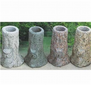 China Granite Outdoor Sculptured Flower Pots, Garden Landscaping Stones Flower Vases, Exterior Planters, Planter Pots, Flower Stand, G682 Yellow Granite Exterior Planters