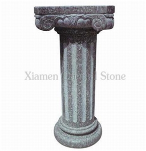China Granite Roman Sculptured Columns, Natural Stone Column Bases, Architectural Columns Tops, Ionic Columns, G635 Red Granite Architectural Columns