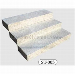China Granite Steps Staircase, Outdoor Stone Stair Treads, Deck Stair, Indoor Stair Riser, Bally White Granite Stair Treads