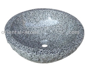 China Grey Granite Bathroom Wash Sinks, Stone Vessel Round Basins, Solid Surface Oval Sinks G603 Granite