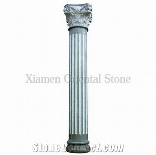 China Grey Granite Corinthian Columns, Exterior Landscaping Stones Roman Sculptured Columns, Architectural Columns, Column Bases & Tops