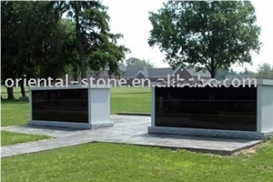 China Grey Granite Cremation Columbarium Project, Cemetery Garden Mausoleum Crypts Design, Black Granite Niches Columbariums