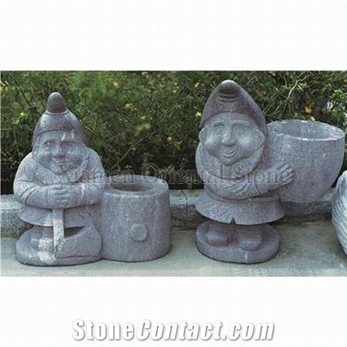 China Grey Granite Garden Landscaping Stones Flower Pots, Exterior Sculptured Flower Pot, Outdoor Flower Stand, Flower Vases, Planter Pots, G603 Grey Granite Flower Stand
