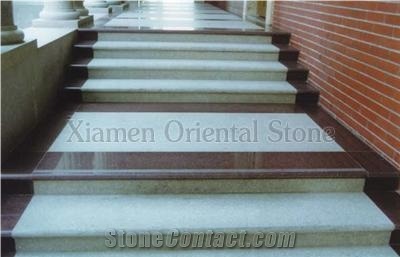 China Grey Granite Outdoor Steps Staircase with Anti-Slide, Indoor Deck Stair, Building Stones Stair Treads, Red Marble Stair Riser
