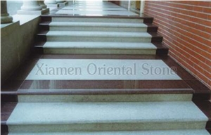 China Grey Granite Outdoor Steps Staircase with Anti-Slide, Indoor Deck Stair, Building Stones Stair Treads, Red Marble Stair Riser