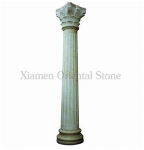 China Grey Granite Roman Sculptured Columns, Exterior Landscaping Stone Corinthian Columns, Architectural Columns, Column Bases & Tops