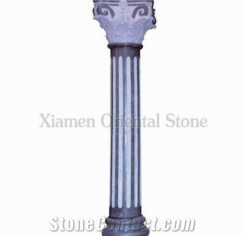 China Hebei Black Granite Exterior Corinthian Columns, Outdoor Landscaping Stones Roman Sculptured Columns, Architectural Columns, Column Bases & Tops