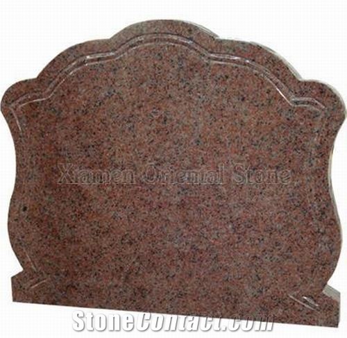 China Red Granite Engraved Headstones,Cemetery Carving Tombstones,Western Style Single Monuments,European Memorial Gravestones,Custom Tombstone Monument Design
