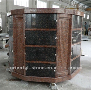 China Red Granite Round Cremation Columbarium Design, Black Granite Cemetery Mausoleum Crypts Design, Niches Columbariums