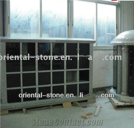 China Shanxi Black Granite Cremation Columbarium Design, Grey G603 Cemetery Mausoleum Crypts Design, 24 Niches Columbariums