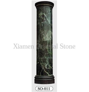 China Verde Decalio Marble Roman Doric Columns, Exterior Building Stone Architectural Columns, Outdoor Landscaping Stone Column Bases & Tops