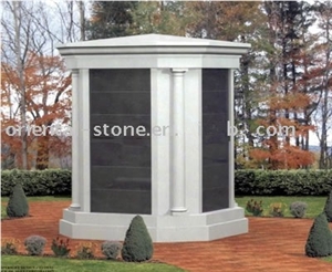 China White Granite Cremation Columbarium with Black Stone Niches Cemetery Columbariums, Cemetery Crypts Mausolumen Design