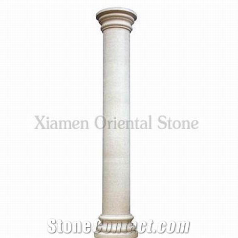 China White Granite Marble Roman Sculptured Columns, Exterior Landscaping Stones Doric Columns, Column Bases & Tops, Ourdoor Architectural Columns