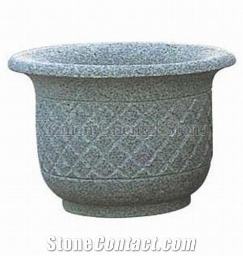 G623 Granite Garden Carving Flower Pots, Outdoor Landscaping Stones Flower Stand, Flower Vases, Exterior Planters, Planter Pots
