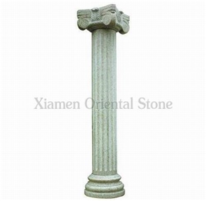 G623 Grey Granite Roman Sculptured Columns, Outdoor Corinthian Columns, Exterior Landscaping Stones Architectural Columns, Column Bases &Tops