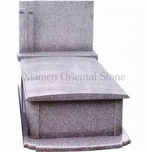 G633 Grey Granite Cemetery Cross Carving Tombstones, Western Style Monuments, Engraved Headstones, Stone Gravestone, Tombstone Monument Design