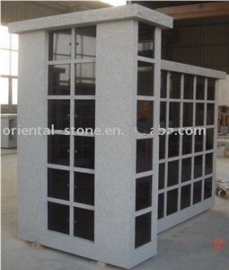 Grey G603 Granite Rectangle Style Cremation Columbarium, Black Stone Cemetery Mausoleums Crypts Design for Outdoor, Niches Urn Columbariums, Shanxi Black Granite Cremation Columbarium