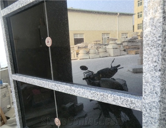Grey G603 Granite Rectangle Style Cremation Columbarium, Black Stone Cemetery Mausoleums Crypts Design for Outdoor, Niches Urn Columbariums, Shanxi Black Granite Cremation Columbarium