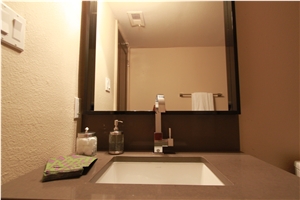 Quartz #4350 Brown Bathroom Vanity Tops Quartz Stone Vanity Tops Artificial Stone Tops
