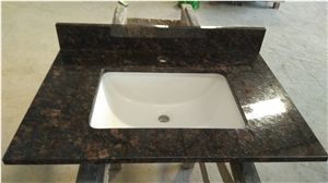 Tan Brown Granite Vanity Top Bathroom Top Counter Tops Brown Granite Rectangular Sink Hole Cut Out Vanity Tops