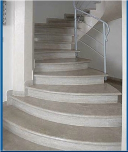 Aurisina Granitello Limestone Brushed Stairs