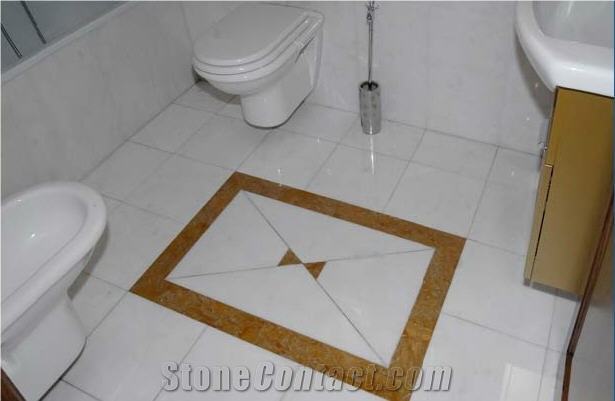 Statuario Altissimo Marble and Calacatta Siena Marble Bathroom Design