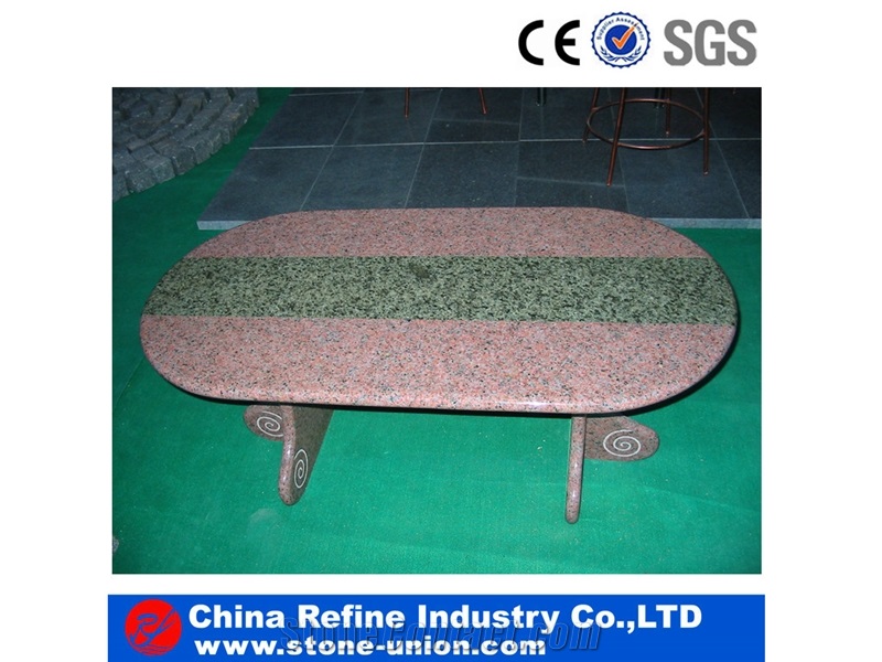 2015 Top Quality Pure Hand Carving Outdoor Granite Stone Tables and Benches