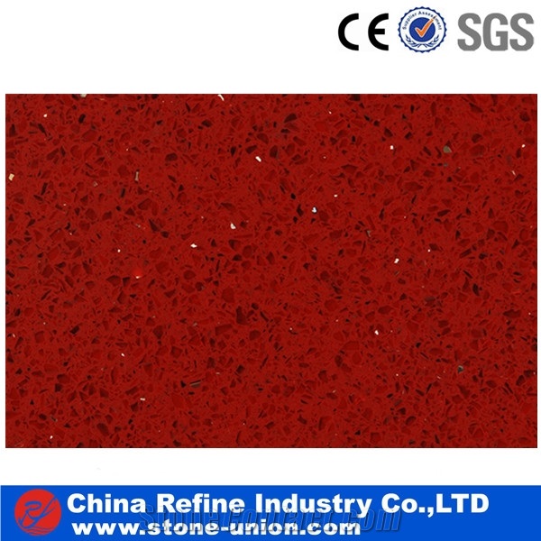 Artifical Quartz Stone Tile & Slab China Red Quartz Stone Engineered Stone,Poblished Quartz Stone, Solid Surface Quartz,China Quartz Countertop