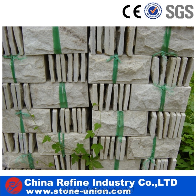 Chinese Factory Direct Sales Cheap Mushroom Stone, Grey Split Face Slate Mushroom Landscaping Stones,Garden Wall Stone