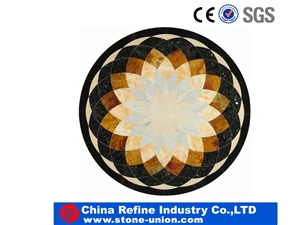 Flower Shape Marble Mosaic Medallion Pattern Inlay, Mosaic Tile & Slab for Floor Decoration, Flooring Pattern