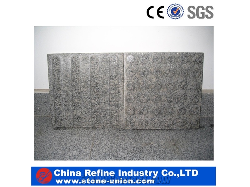 Grey Granite Cube Stone & Pavers, Grey Granite Sidewalk Blind Stone Pavers, Granite Stone Flooring