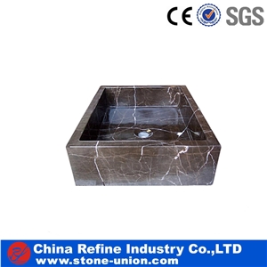High Polished China Black Marble Basins Black Marble Sinks