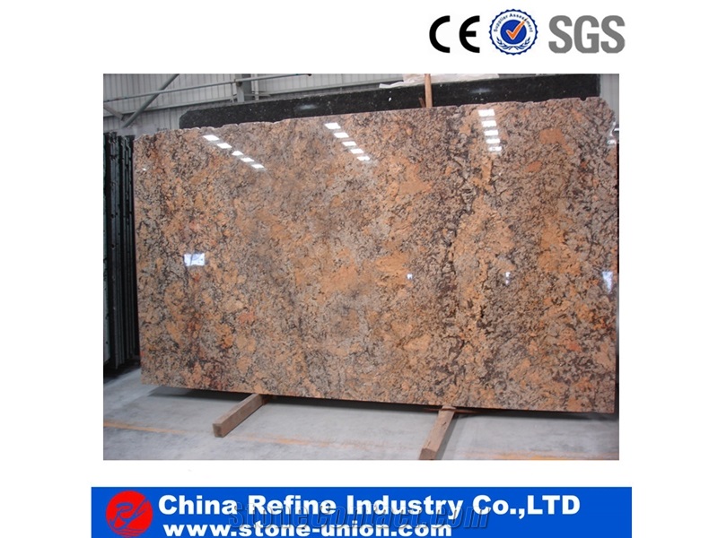 High Quality Nature Crystal Yellow Granite Tiles & Slabs, Flooring Tile Wholesale