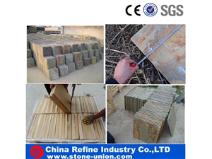 Natural Culture Slate Tile , Square Floor Tiles & Rusty Slate , Slate Pattern Covering , Natural Rusty Roof Tiles