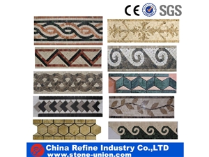New Design Mosaic Medallions Line,Mosaic Border Line, Water Jet Medallion for High End Hotel Hall Floor or Wall Covering