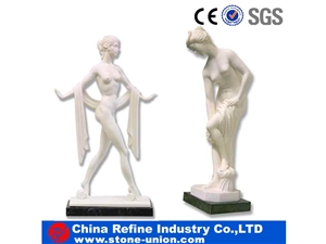 Sexy Lady Marble Nude Sculpture , Women statue & human carving handcraft stone , Art sculptures