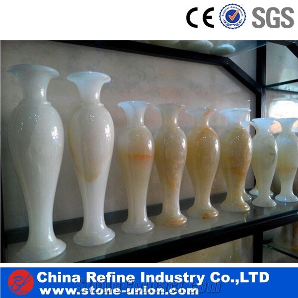 White and Beige Onyx Vase, White Onyx Home Decor,Green Onyx Marble Flower Vase,Jade Vases,Flower Vases,Interior & Indoor Decor Vases