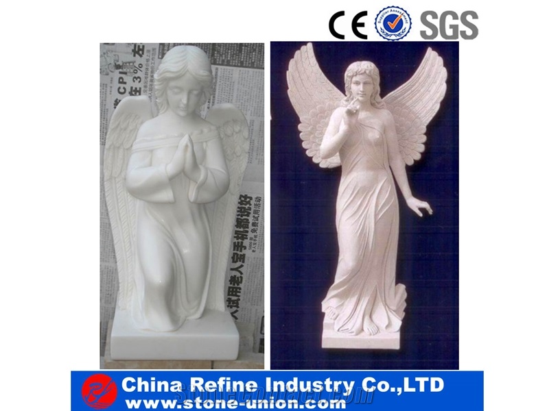 White Marble Carving Angel Sculpture,Human Sculptures, Handcarved Sculptures, Angel Sculptures, Religious Statues