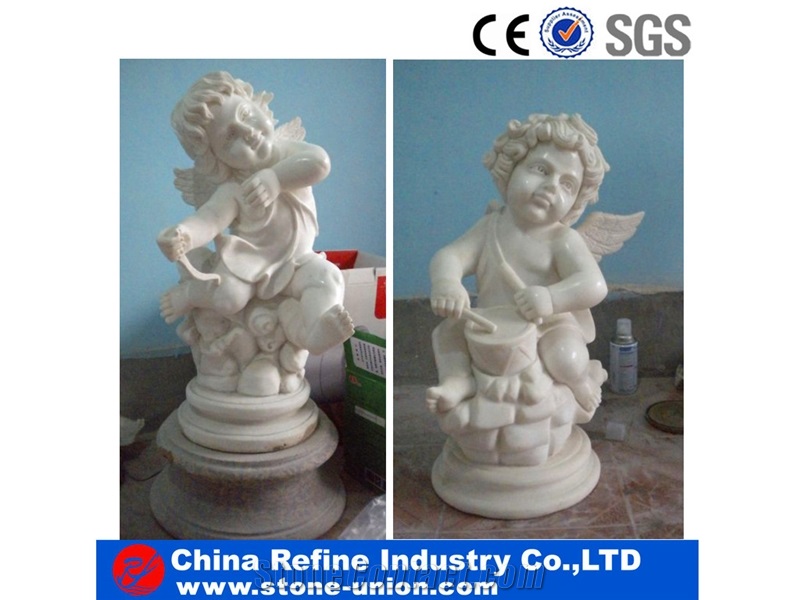 White Marble Carving Angel Sculpture,Human Sculptures, Handcarved Sculptures, Angel Sculptures, Religious Statues