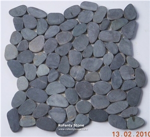 Rf Light Black Pebble Stone Mosaic