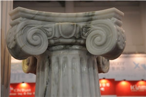China Arabescato Marble Column Sculpture Columns, Green Marble Columns