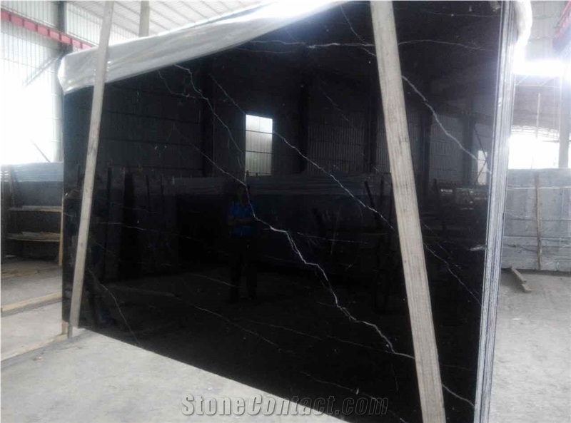 Nero Marquina Lillt Veins Marble Slabs Polished Machine Gangsaw Polished Tiles Panel Skirting for Interior Floor Paving,Walling