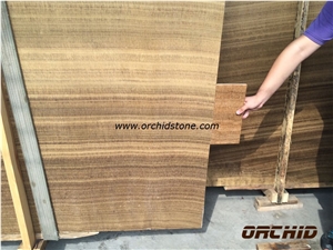 Yellow Wooden Vein Marble Polished Tiles & Slabs, China Yellow Marble