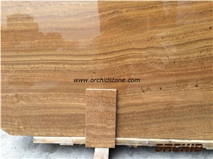 Yellow Wooden Vein Marble Slab & Tile Polished, China Yellow Marble