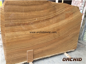 Yellow Wooden Vein Marble Slabs & Tile Polished, China Yellow Marble