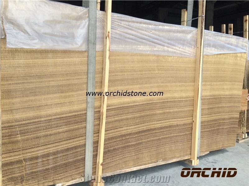Yellow Wooden Vein Marble Tile & Slab Polished, China Yellow Marble