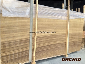 Yellow Wooden Vein Marble Tile & Slab Polished, China Yellow Marble