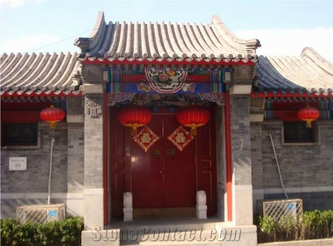 Traditional Old Clay Grey Roof Tiles Chinese Accessory Restaurant