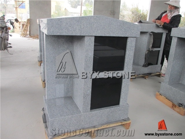 2 Niche Grey Granite Columbarium with Shanxi Black Doors
